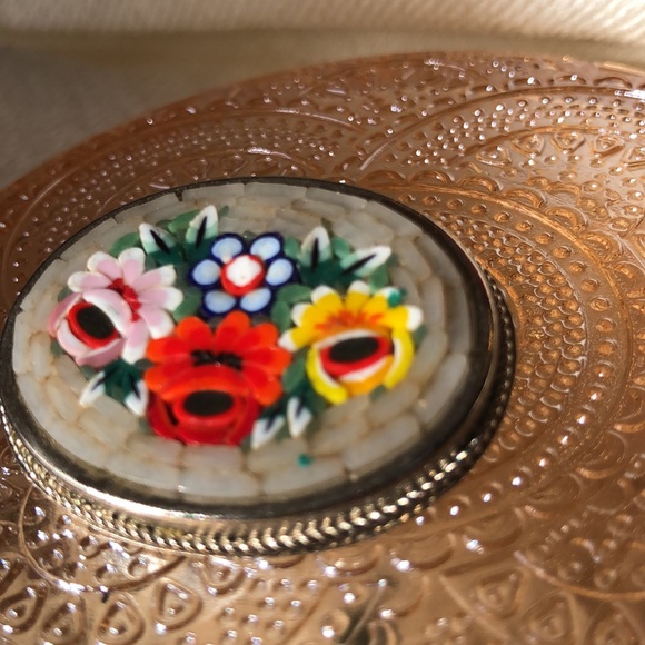 Vintage Micro Mosaic Floral Brooch - Picture 5 of 7